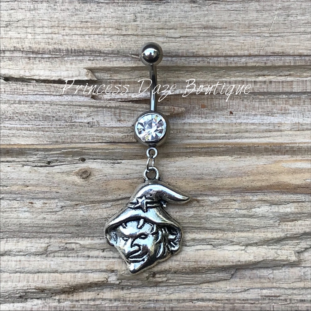 Silver Witch Belly Button Ring
